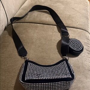 Crossbody Black and Silver Women's Bag